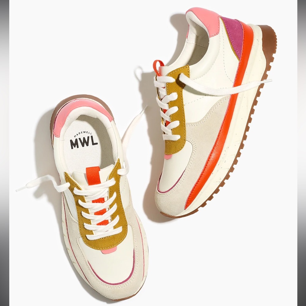 Madewell Kickoff Trainer - Bright Colorblock Leather - Sold out! Excellent!